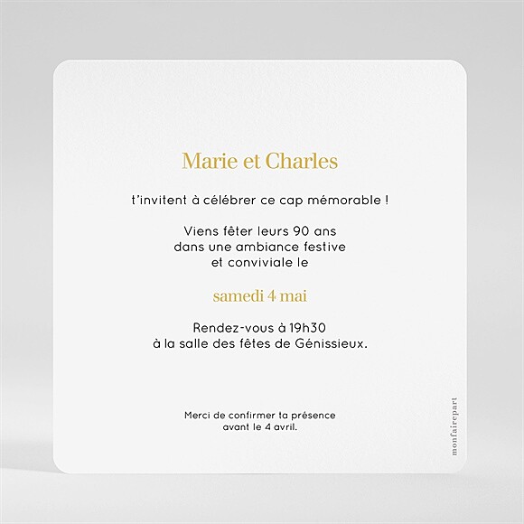 Dos de l'invitation
