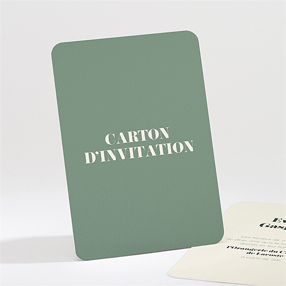 Carton d'invitation mariage Vert sauge réf.N211734