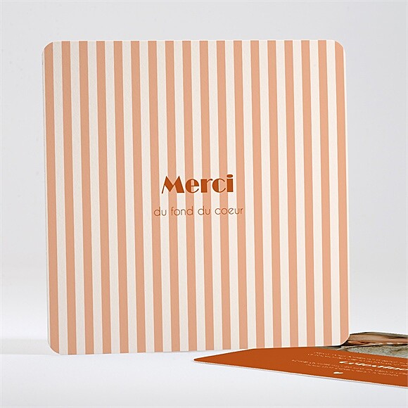 Remerciement naissance Rayures terracotta réf.N351645