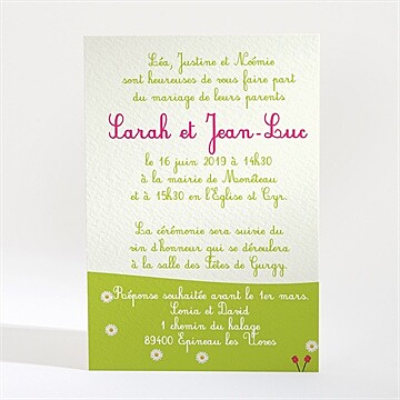 Faire-part mariage ils se marient - Dos du faire-part