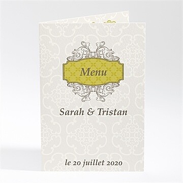 Menu mariage jaune poussin
