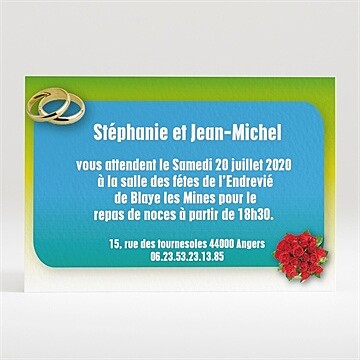 Carton d'invitation mariage scènes de mariage originales