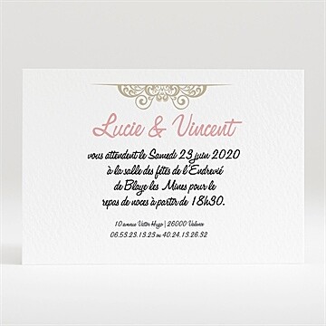 Carton d'invitation mariage réf. N12091