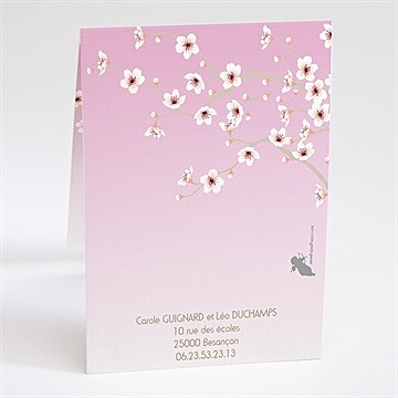 Faire-part mariage jolie carte invitation mariage - Dos du faire-part