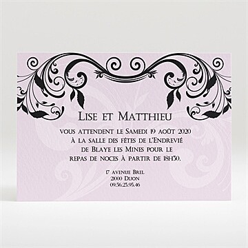 Carton d'invitation mariage joli médaillon vintage