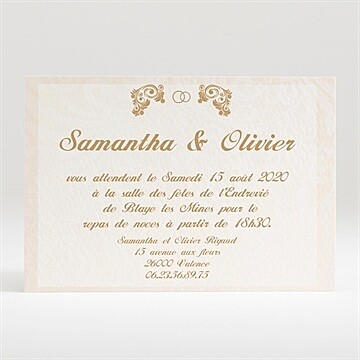 Carton d'invitation mariage réf. N12098