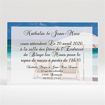 Carton d'invitation mariage réf. N120102
