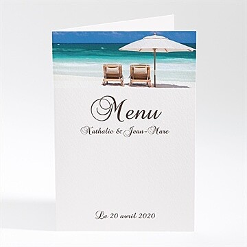 Menu mariage sable fin et mer turquoise...