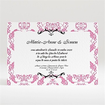 Carton d'invitation mariage réf. N120108