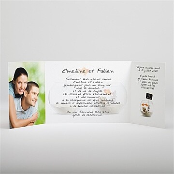 Faire-part mariage comme des poissons dans l'eau - Intérieur du faire-part