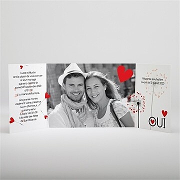 Faire-part mariage un oui en photo - Intérieur du faire-part
