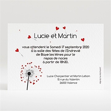 Carton d'invitation mariage réf. N120110