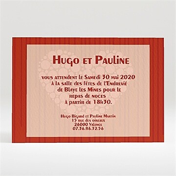 Carton d'invitation mariage réf. N120114