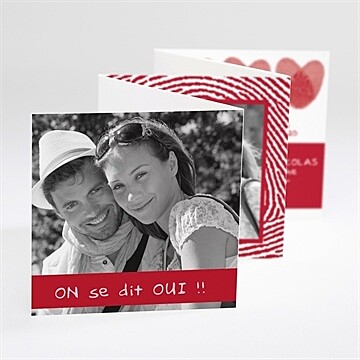 Faire-part mariage faire part rouge et blanc