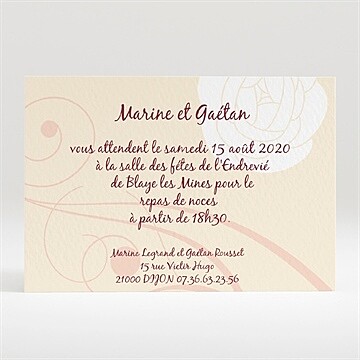 Carton d'invitation mariage réf. N120126