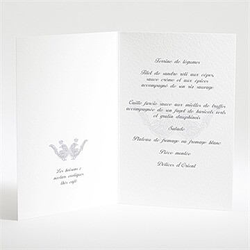 Menu mariage mariage authentique - Intérieur du menu