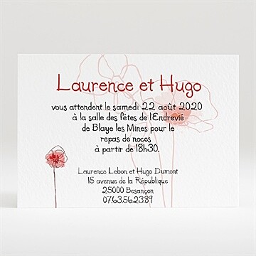 Carton d'invitation mariage réf. N120136
