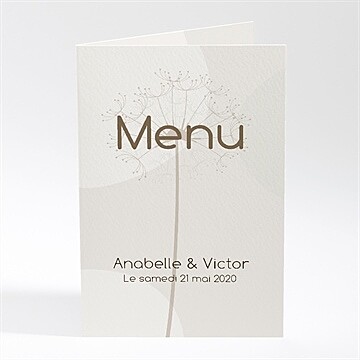 Menu mariage joli pissenlit