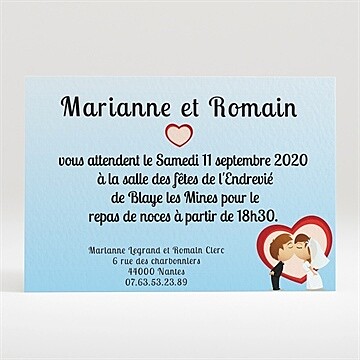 Carton d'invitation mariage réf. N120151