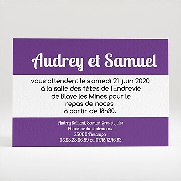 Carton d'invitation mariage réf. N120154
