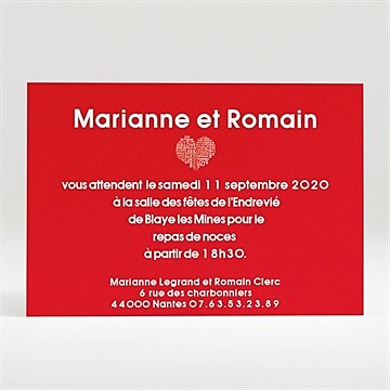 Carton d'invitation mariage réf. N120155