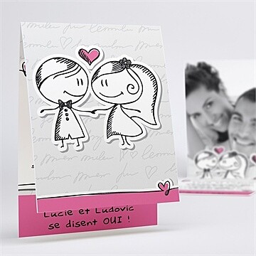 Faire-part mariage amoureux illustrés