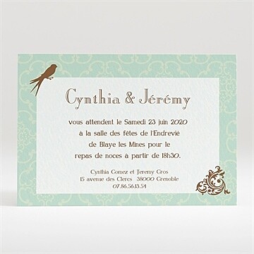Carton d'invitation mariage réf. N120159