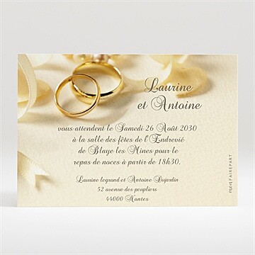 Carton d'invitation mariage réf. N120169