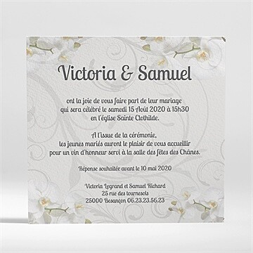 Faire-part mariage photos dans les cadres - Verso du faire-part