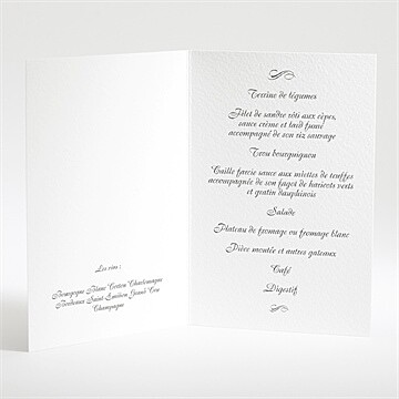 Menu mariage beau parchemin - Intérieur du menu