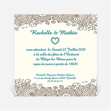 Carton d'invitation mariage réf. N30027