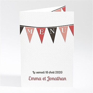 Menu mariage mariage sous les fanions