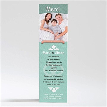 Remerciement mariage silhouettes noires et blanches