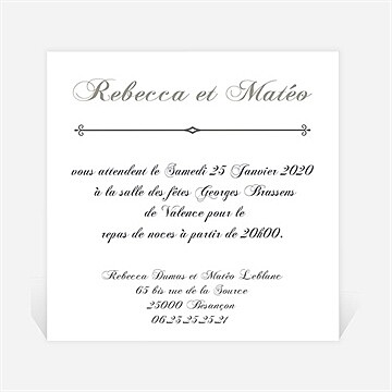 Carton d'invitation mariage sérénité