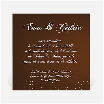 Carton d'invitation mariage réf. N300112