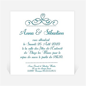 Carton d'invitation mariage réf. N300106