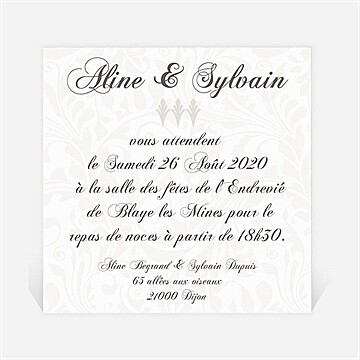 Carton d'invitation mariage réf. N300110