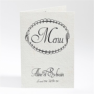 Menu mariage plume noire