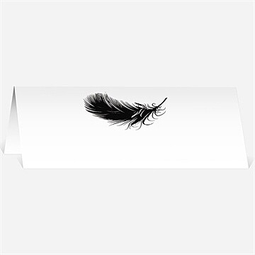 Marque-place mariage plume noire