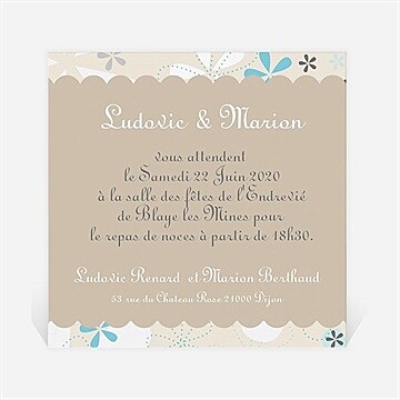 Carton d'invitation mariage réf. N300130