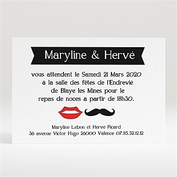 Carton d'invitation mariage réf. N120186