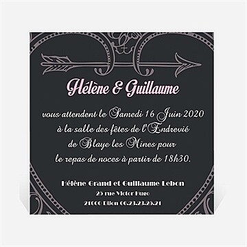 Carton d'invitation mariage réf. N300141