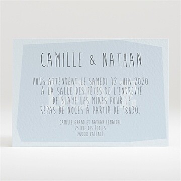 Carton d'invitation mariage réf. N120187