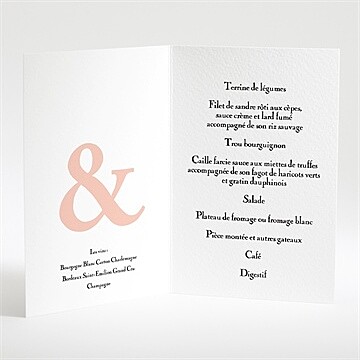 Menu mariage pour le meilleur - Intérieur du menu