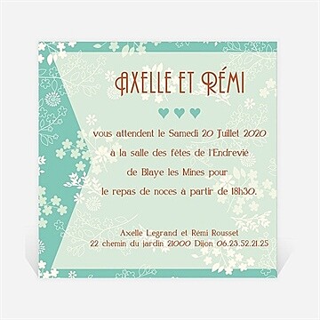 Carton d'invitation mariage réf. N300148