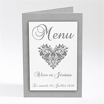 Menu mariage coeur floral
