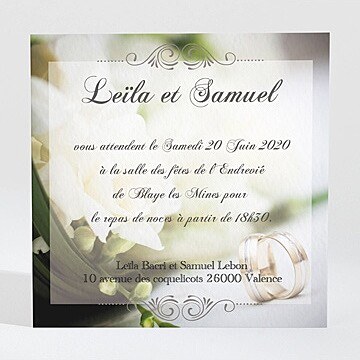 Carton d'invitation mariage réf. N300151