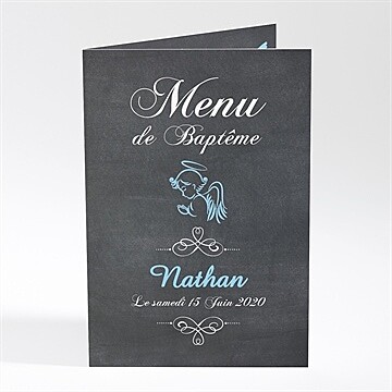 Menu baptême ange et ardoise