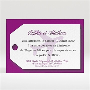 Carton d'invitation mariage réf. N120195