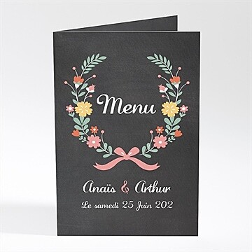 Menu mariage couronne vintage